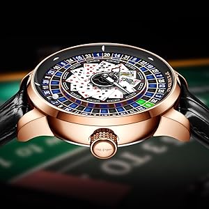 PINDU 自動巻き 腕時計 CZ カジノルーレット スピナー ウォッチ PINDU 自動巻き 腕時計 CZ カジノルーレット スピナー ウォッチ